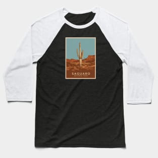 Retro Minimal Saguaro National Park Poster Baseball T-Shirt